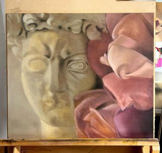First pass of colour almost done on this new work!! Second piece from a new series featuring my favourite sculptures collected over the years. Brings back memories of visiting artists studios in the mountains outside Pisa…such a wonderful trip ❤️ 

#oilpainting #onmyeasel #newwork #newseries #art #artiststudio #painting #classicalart #realism #realistart #contemporaryart #australianartist #lorrainepichuginart #lovemyjob #sculpture #classicalsculpture #romanticart #memories #raymarpanels #mh_paints #rosemarybrushes