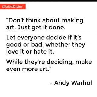 Quote of the day 👌

#andywarhol #quoteoftheday #artistquote #justdoit #justpaint #makeart #createart